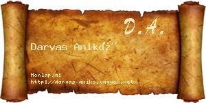 Darvas Anikó névjegykártya